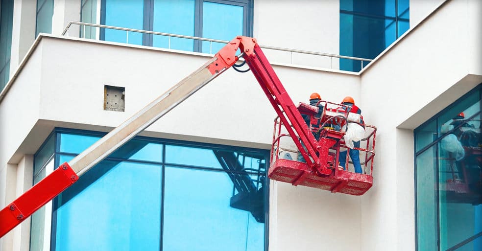 commercial-exterior-painting-using cherry picker - Melbourne and suburbs