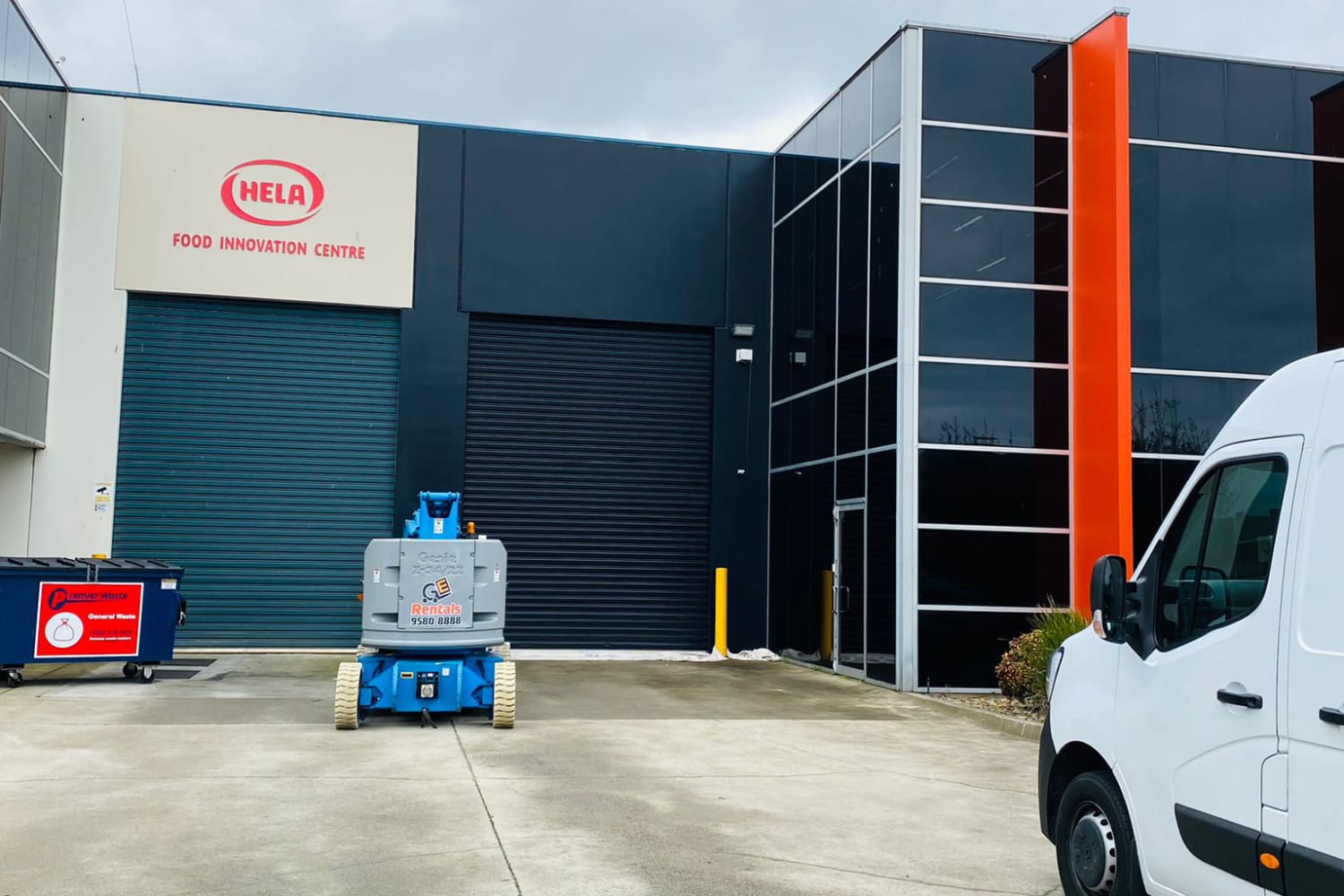 painting the exterior of an office warehouse unit in Melbourne
